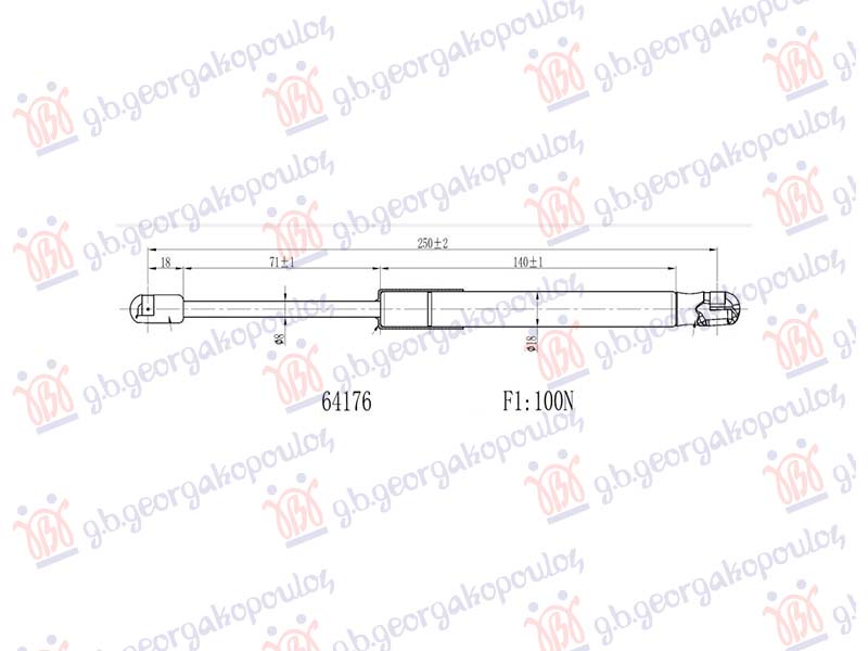 AMORTIZER GEPEK VRATA (250L-100N)