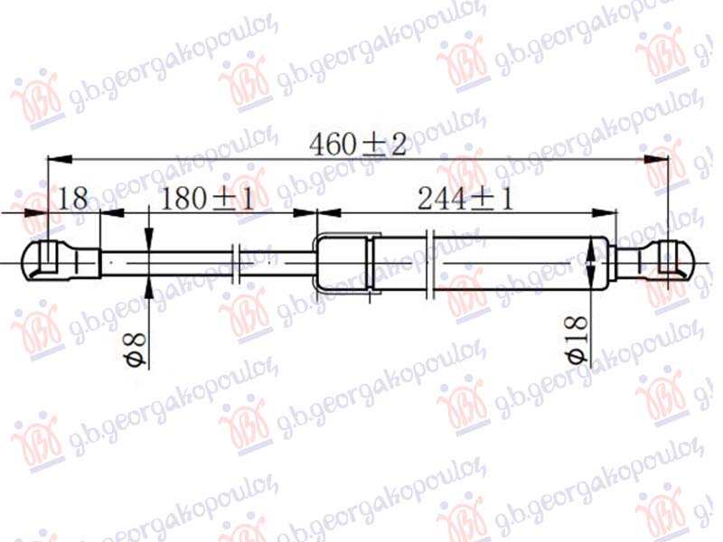 AMORTIZER GEPEK VRATA (457L-300N)