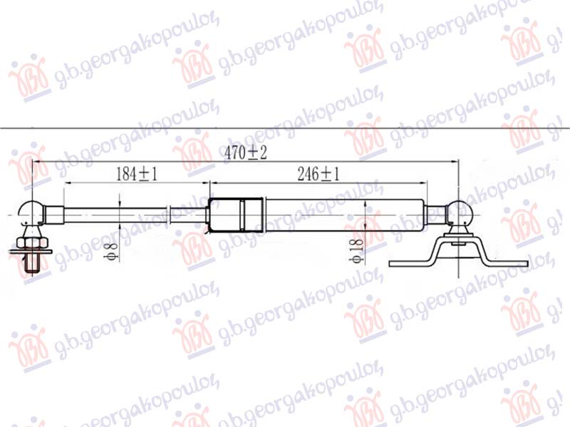 AMORTIZER GEPEK VRATA (470L-206N)