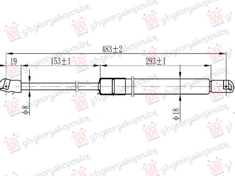 AMORTIZER GEPEK VRATA (483L-530N)