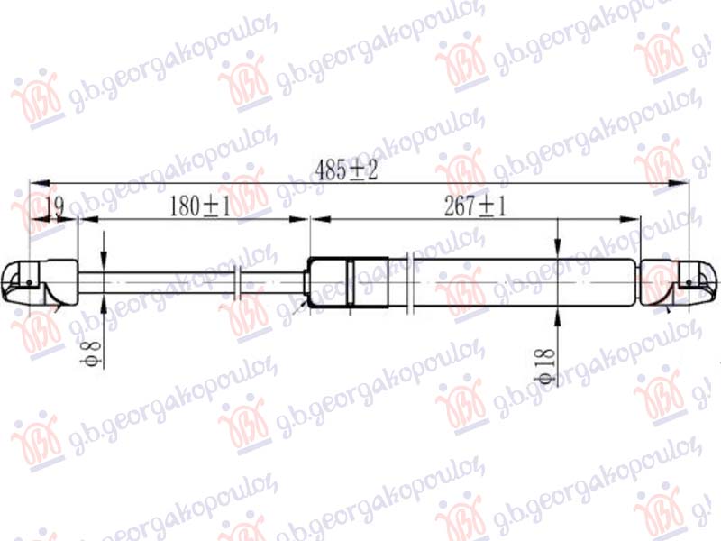 AMORTIZER GEPEK VRATA (485L-685N)