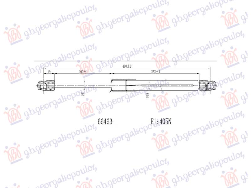 AMORTIZER GEPEK VRATA (490L-405N)