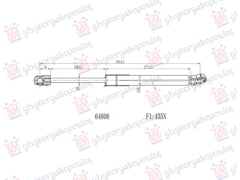 AMORTIZER GEPEK VRATA (510L-435N)