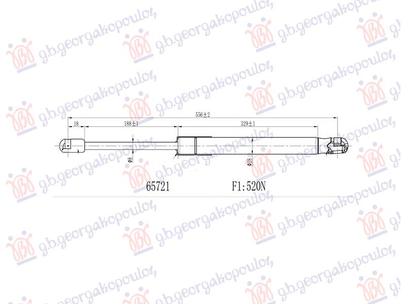 AMORTIZER GEPEK VRATA (556L-520N)