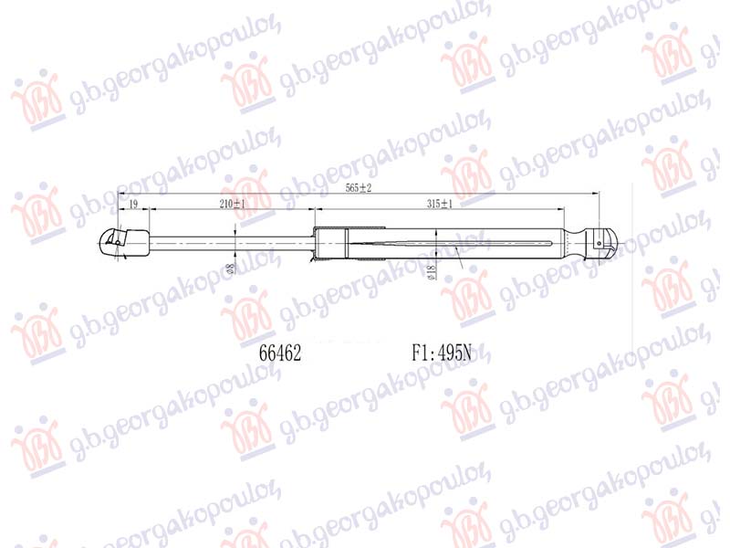 AMORTIZER GEPEK VRATA (565L-495N)