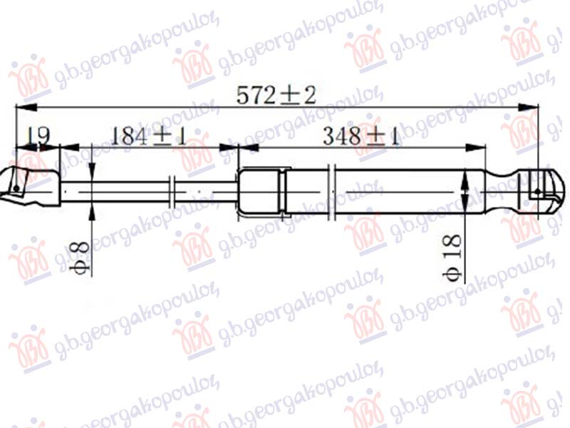 AMORTIZER GEPEK VRATA (570L-620N)