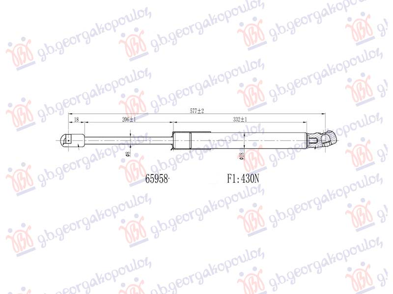 AMORTIZER GEPEK VRATA (577L-430N)