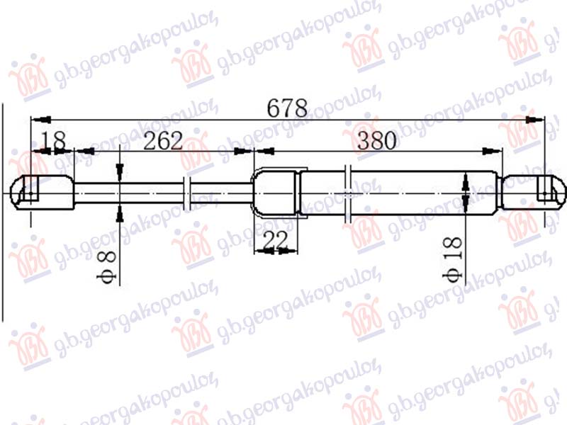 AMORTIZER GEPEK VRATA (678.5L-630N)