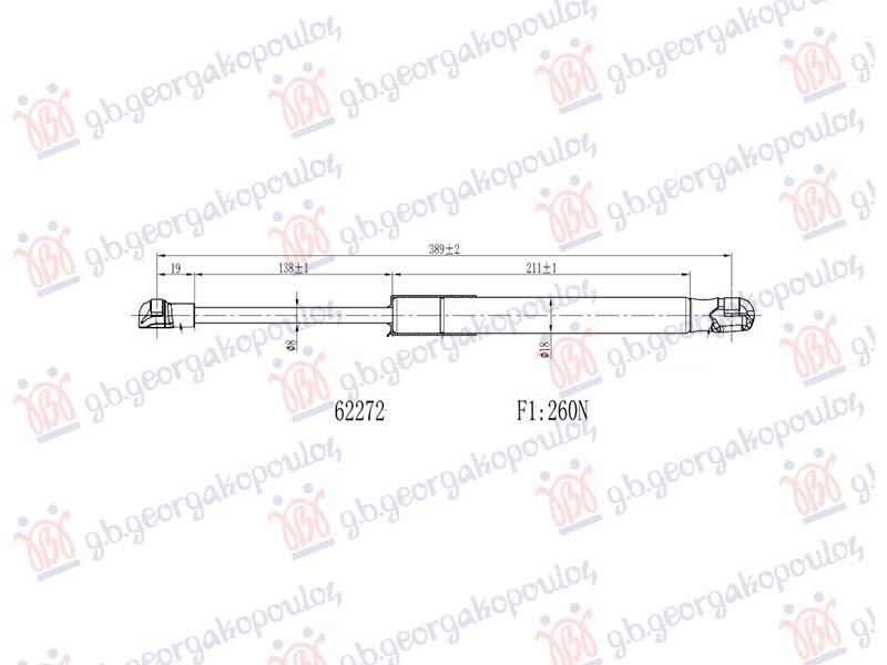 AMORTIZER GEPEK VRATA (CABRIO) (389L-260N)