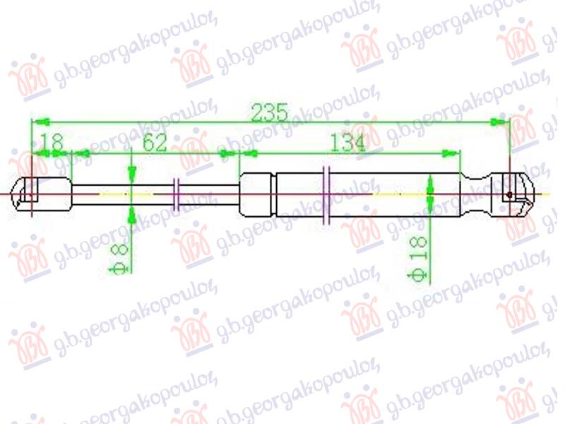 AMORTIZER GEPEK VRATA (COUPE/CABRIO) (FIKSNI KROV) (247L-185N)