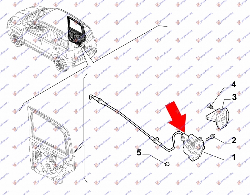 BRAVA PRED.VRATA CENTRAL. ZAKLJ (4PIN)