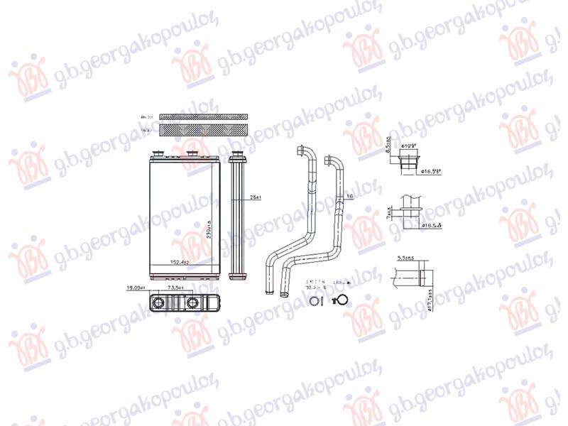 GREJAC KABINE 1.5/1.6/1.8/2.0/2.4/3.0 ZA SVE MODELE (MAN/AUTO) (152x239) (NISSENS)