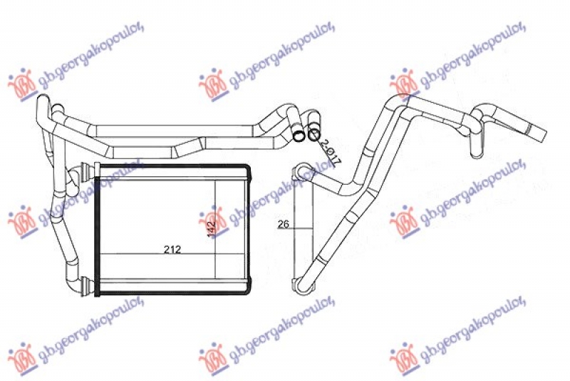 GREJAC KABINE 1.8/2.0 BENZIN (212x142x26)