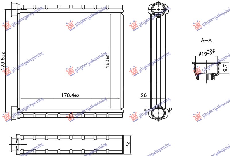 GREJAC KABINE BENZIN/DIZEL (163x170x26)