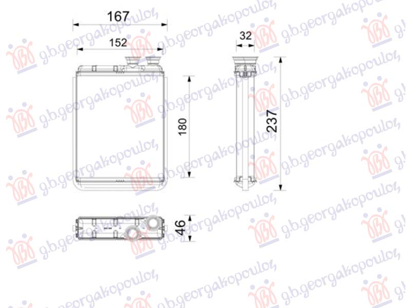GREJAC KABINE BENZIN/DIZEL (180x152) (NISSENS)