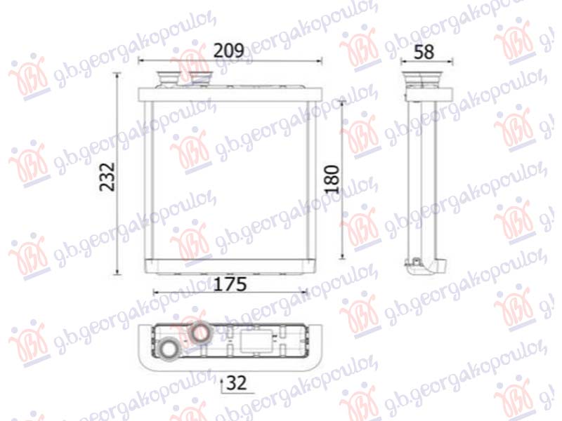 GREJAC KABINE BENZIN/DIZEL (180x175) (MAHLE BEHR PREMIUM LINE)