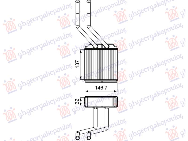 GREJAC KABINE DIZEL (ZADNJI) (137x147) (VALEO)
