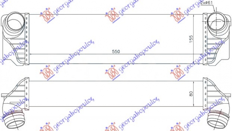 HLAD INTERC.2.0-3.0 DIZEL (550x172x80)