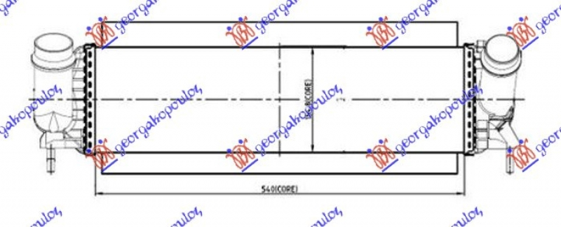 HLAD. INTERKULERA 2.3 DIZEL (540x150x80)
