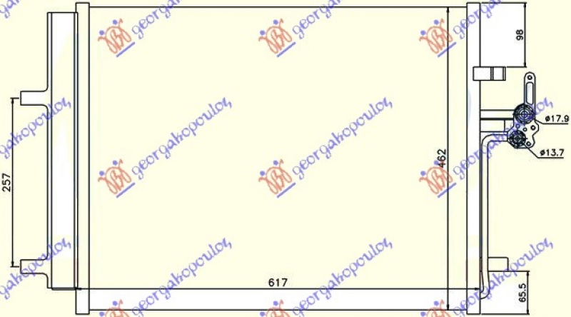 HLADNJAK KLIME 1.6/1.8 BENZIN - 2.0 TDCi (58x46.5x1.6)