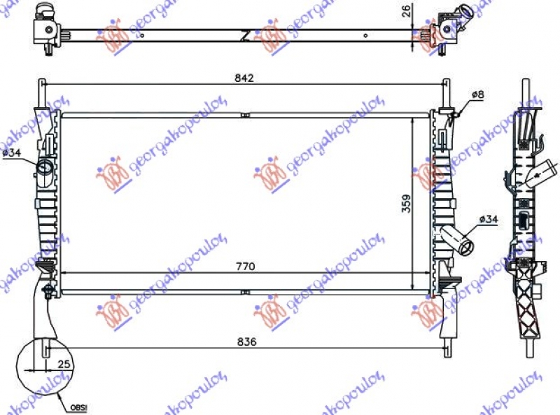 HLAD MOT. 2.2-2.4TDCI-2.3i +AC(76.8x38)