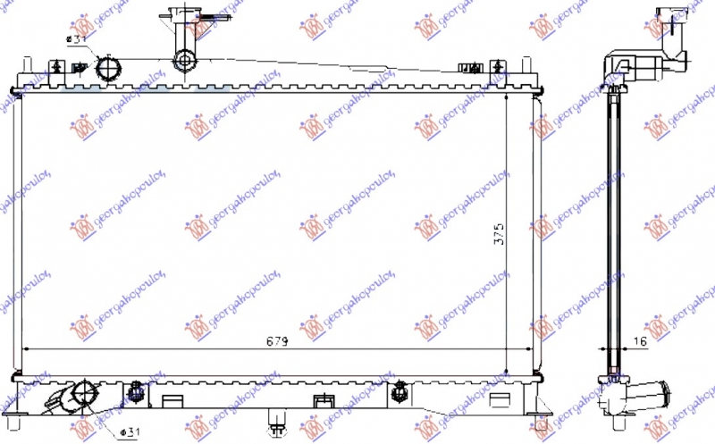 HLAD. MOTORA 1.8-2.0BEN AUTO -05 375x680