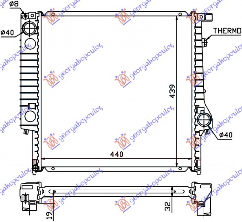 HLAD MOTORA2.0/25BENZ.6CILINDRA(44x44x32