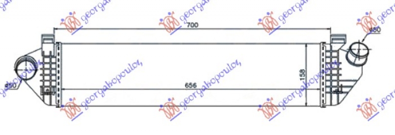 HLAD.INTERC. 1.6-2.0 D DIZEL(655x160x40)