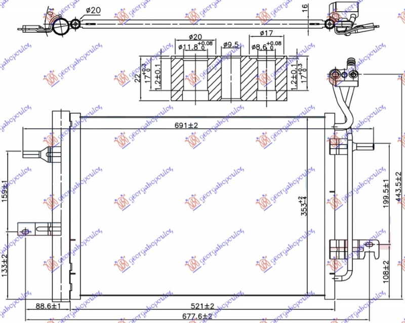 HLAD.KLIME 1.4/1.6/1.8 BENZIN 09-(484x35