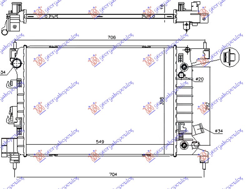 HLAD.MOTO. 1.4i-16V(55x40x1.5)AUTOMATIK