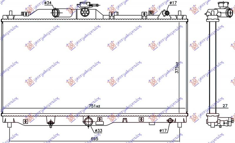 HLADNJAK 1.5 D DIZEL (375x741x27)