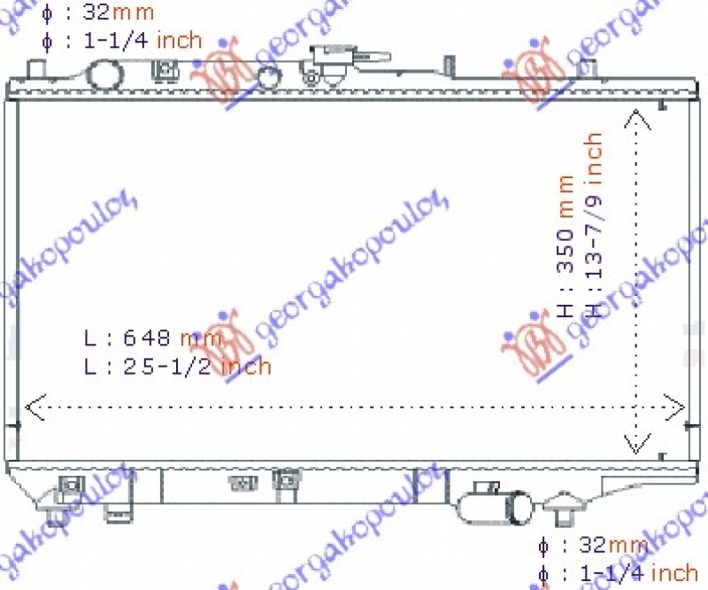HLADNJAK 1.6-1.8CC 16V +/-A/C(64.8X35)