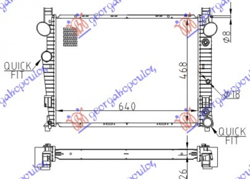 HLADNJAK 2.8-3.2i 18V-3.2CDi(64X46)A/T