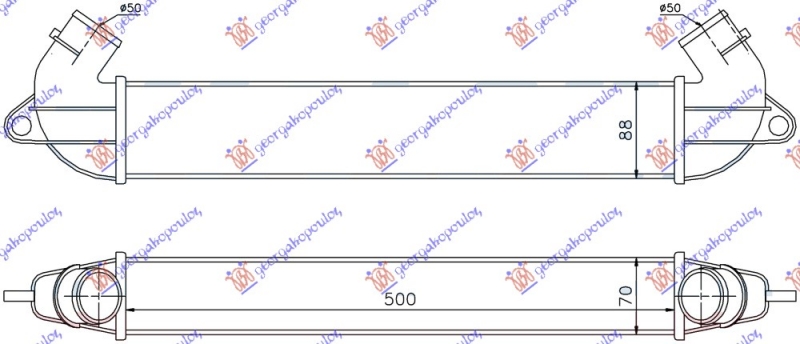 HLADNJAK INTERC. 1.3-1.9 JTD (500x70-85)