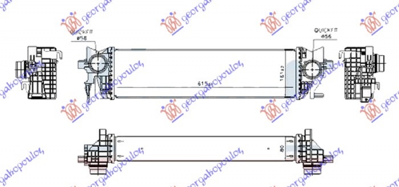 HLADNJAK INTERKULERA (615x160x80)