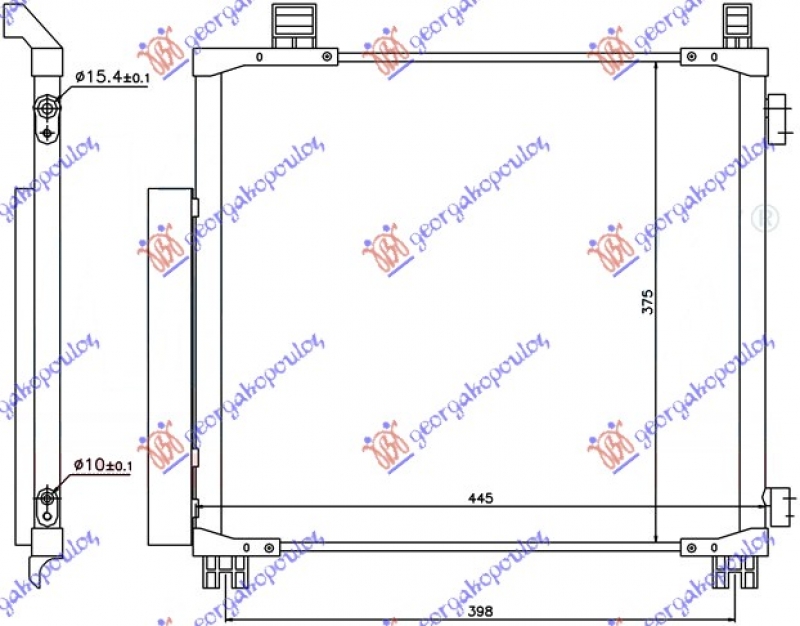 HLADNJAK KLIME 1.0 12v/1.3 VVTi BENZIN - 1.4 D4D DIZEL (415x375x16) (KOYO)