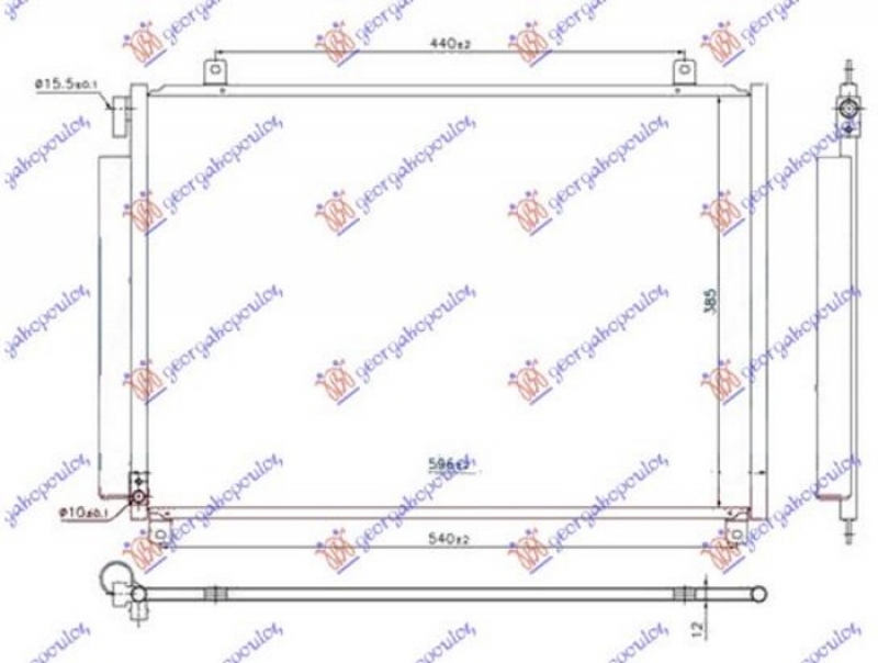 HLADNJAK KLIME 1.0/1.2 I 16v HIBRID BENZIN (565x385x12) (KOYO)