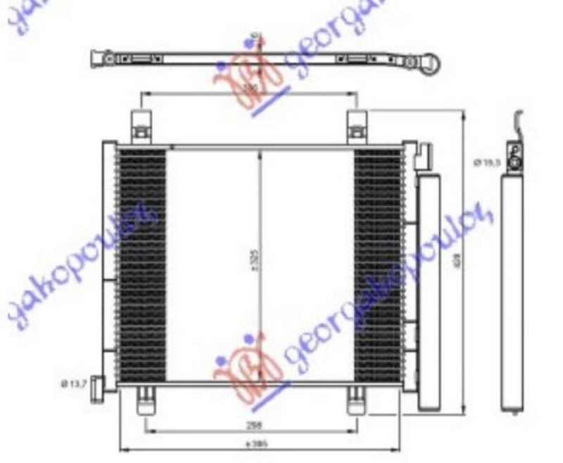HLADNJAK KLIME 1.0i /12V (400x330x16) (MARELLI)