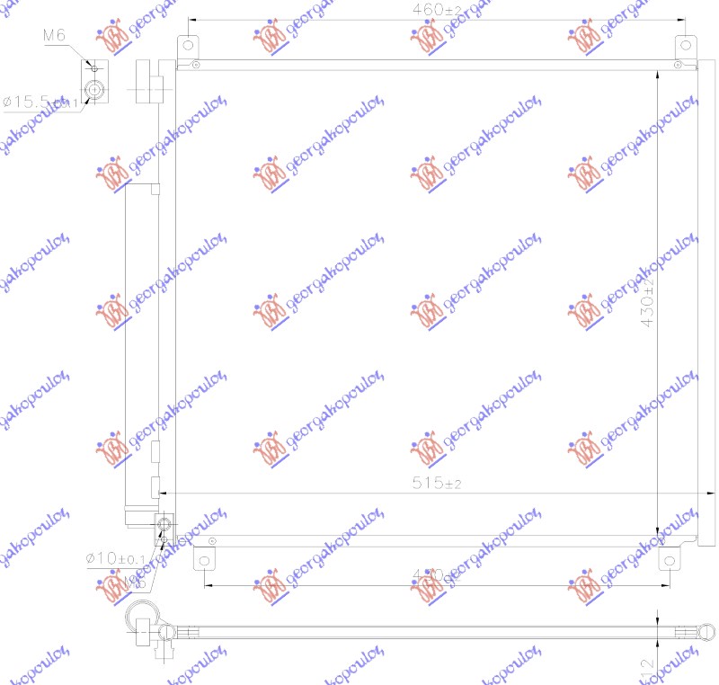 HLADNJAK KLIME 1.2 BENZIN (500x430x12) (KOYO)