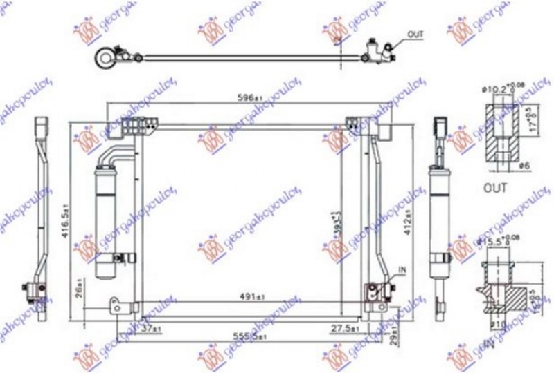 HLADNJAK KLIME 1.2 DIG TURBO / 1.5 dci - 1.6 DIG TURBO (491x414x12) VENTIL PORED FILTERA (NISSENS)