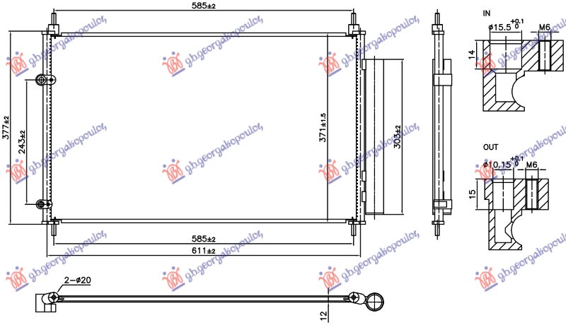 HLADNJAK KLIME 1.2/1.3/1.6 BENZIN (588x367x16) (NRF)