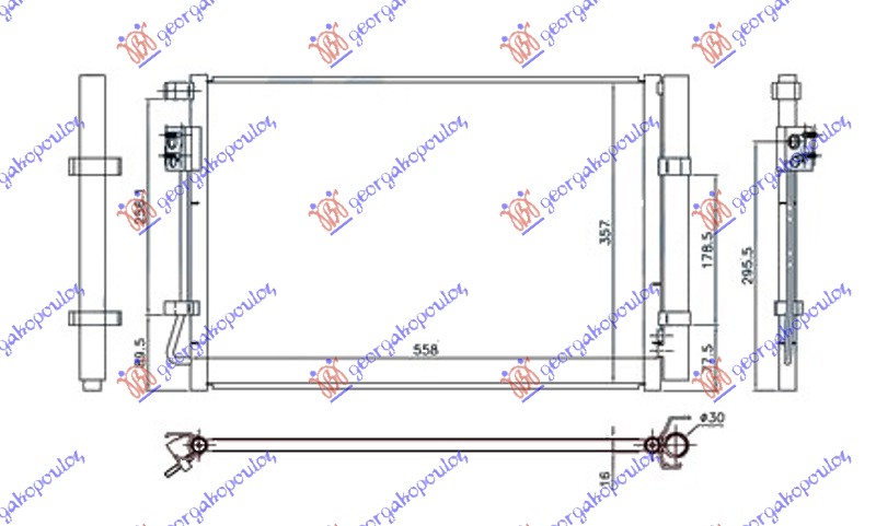 HLADNJAK KLIME 1.2/1.4i BENZIN (490x370x16) (VALEO)