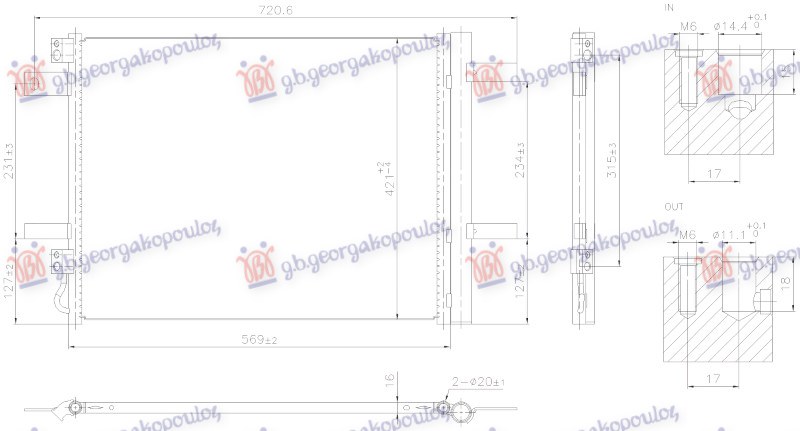 HLADNJAK KLIME 1.2/1.6 BENZIN - 1.5 DIZEL (567x421x16)