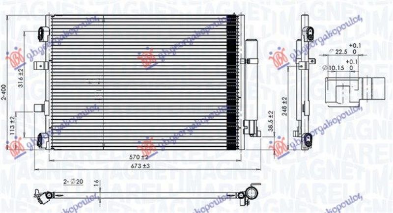 HLADNJAK KLIME 1.5TDCi/Econetic (591x378x16) (MARELLI)