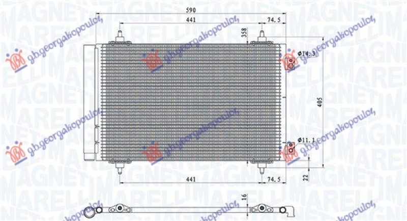 HLADNJAK KLIME 1.6-2.0HDi-MJET (550x360x16) 2006- (MARELLI)