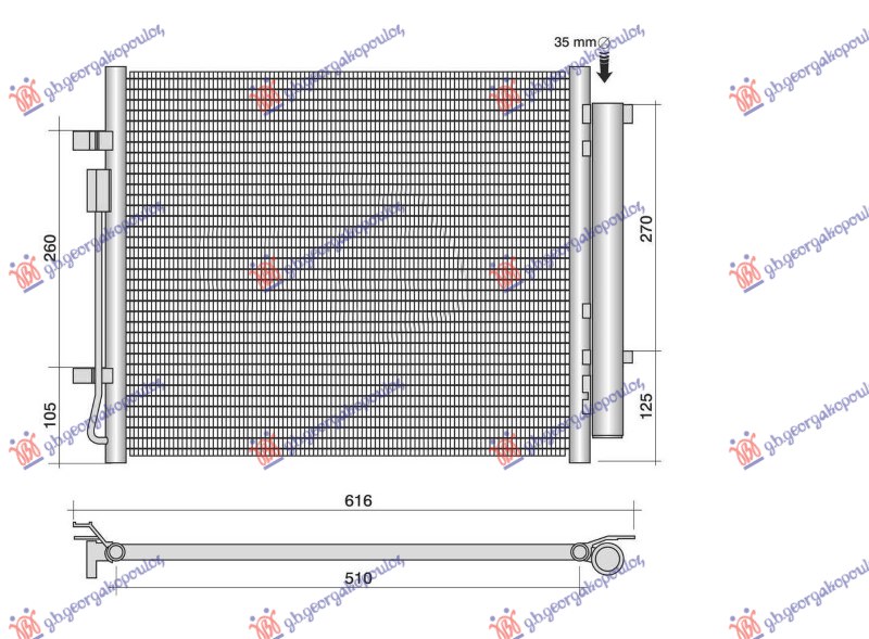HLADNJAK KLIME 1.6 BENZIN/HIBRID - 2.2 DIZEL (500x430x16)