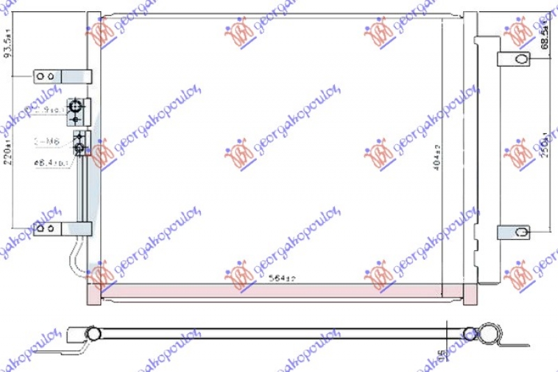 HLADNJAK KLIME 1.6 BENZIN/HIBRID (520x405x16) (KOYO)