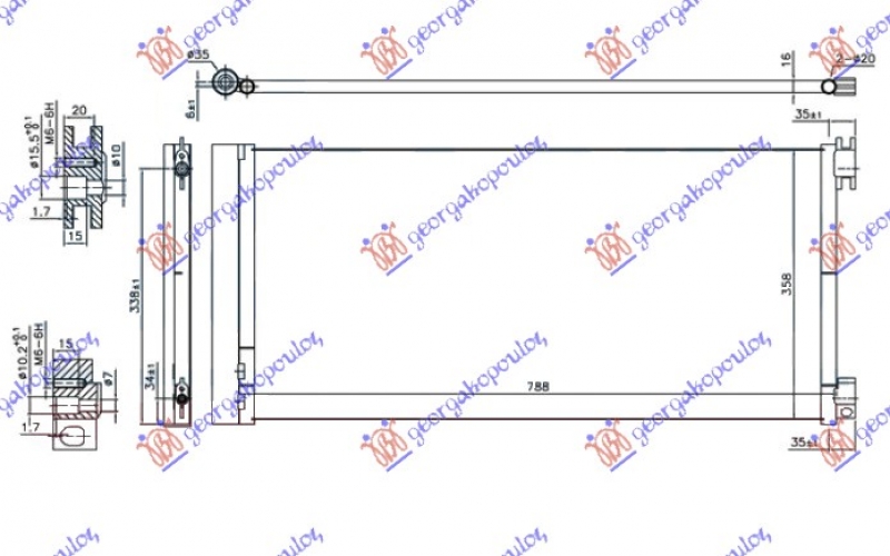 HLADNJAK KLIME 1.6 CDTi (788x356x16) (MARELLI)