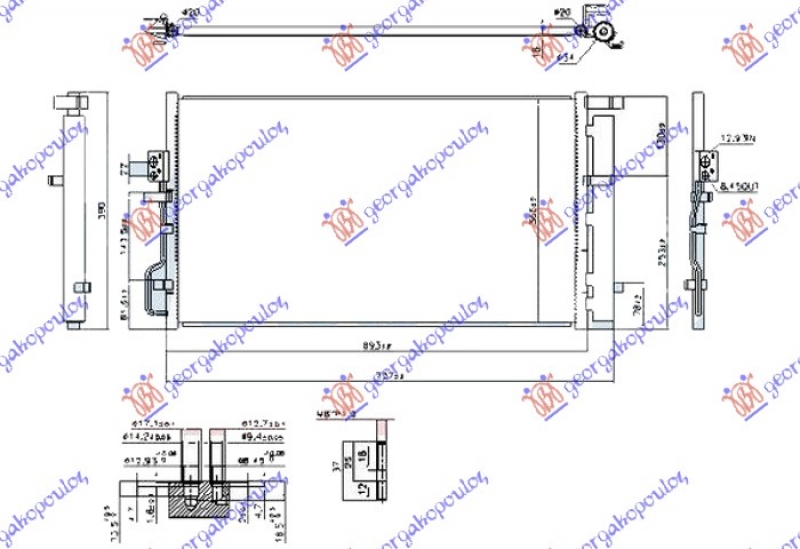 HLADNJAK KLIME 1.6 GDI (99KW) 2.0 MPi BENZIN (655x370x16) (CESKA) (NISSENS)