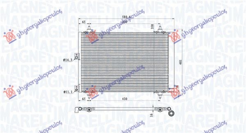 HLADNJAK KLIME 1.6 HDi (520x360x17) (MARELLI)